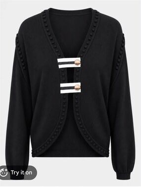 Black ( this is a stock photo) size S. Aleeza Paris. Cardigan. NWT